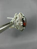 ESTATE 6.30CT DIAMOND & AAA GARNET 14K WHITE GOLD OVAL FILIGREE CLIP ON EARRINGS