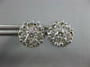 ESTATE LARGE .93CT DIAMOND 14KT WHITE GOLD 3D CLUSTER FLOWER STUD EARRINGS #3060