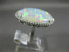 ESTATE EXTRA LARGE 10.92CT DIAMOND & AAA OPAL 14KT WHITE GOLD 3D OVAL HALO RING