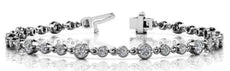 1.94CT DIAMOND 14KT WHITE GOLD ROUND ETERNITY FILIGREE MILGRAIN TENNIS BRACELET