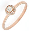 SMALL .14CT DIAMOND 14KT ROSE GOLD 3D CLASSIC ROUND HALO FRIENDSHIP LOVE RING