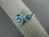 WIDE .81CT DIAMOND & AAA ROUND & PEAR SHAPE BLUE TOPAZ 14K WHITE GOLD SNAKE RING