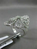 ESTATE LARGE .36CT ROUND DIAMOND 14KT WHITE GOLD OPEN FILIGREE FLOWER LOVE RING