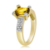 ESTATE 1.76CT DIAMOND & AAA CITRINE 14KT YELLOW GOLD 3D OVAL & ROUND FUN RING