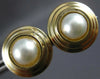 ESTATE AAA SOUTH SEA PEARL 14KT YELLOW GOLD BEZEL CIRCULAR STUD EARRINGS #27161