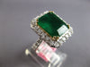 EXTRA LARGE 5.70CT DIAMOND & AAA EMERALD 18K 2 TONE GOLD 3D HALO ENGAGEMENT RING