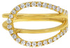 ESTATE .43CT DIAMOND 14KT YELLOW GOLD 3D CLASSIC OPEN TEAR DROP SIDEWAY FUN RING