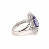 WIDE 3.63CT DIAMOND & AAA TANZANITE 18K WHITE GOLD 3D OVAL & ROUND FILIGREE RING