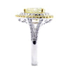 ESTATE LARGE 2.76CT WHITE & FANCY YELLOW DIAMOND 18K 2 TONE GOLD ENGAGEMENT RING