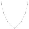 ESTATE 2.0CT DIAMOND 14KT WHITE GOLD 3D ROUND CLASSIC BY THE YARD LOVE NECKLACE