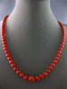 ANTIQUE LARGE & LONG AAA CORAL 14KT YELLOW GOLD GRADUATING LOVE NECKLACE #27556
