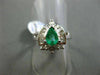 ESTATE WIDE 1.48CT DIAMOND & AAA COLOMBIAN EMERALD 14KT WHITE GOLD COCKTAIL RING