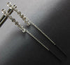 ESTATE .34CT DIAMOND 14KT WHITE GOLD BEZEL CHANDELIER BAR FUN HANGING EARRINGS