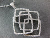 ESTATE LARGE 1.56CT DIAMOND 18K WHITE GOLD 3D MULTI SQUARE LOVE KNOT FUN PENDANT
