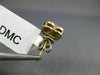 ESTATE .20CT DIAMOND & AAA EMERALD 14KT YELLOW GOLD FLOWER SQUARE STUD EARRINGS