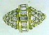 WIDE 2.31CT DIAMOND 14K YELLOW GOLD ROUND & BAGUETTE DOME SHAPE CHANNEL FUN RING