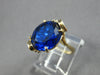 ESTATE AAA SAPPHIRE 14K YELLOW GOLD 3D CLASSIC OVAL FUN LOVE RING #27850