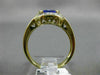 ESTATE .92CT DIAMOND & AAA OVAL TANZANITE 14KT YELLOW GOLD SEMI BEZEL LOVE RING