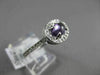 ANTIQUE 1.30CT DIAMOND & AAA AMETHYST 14KT WHITE GOLD 3D OVAL CABACHON FUN RING