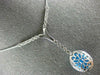 ANTIQUE 8.95CT DIAMOND & AAA TURQUOISE 14K WHITE GOLD OVAL LARIAT NECKLACE #2555