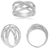 ESTATE .37CT DIAMOND 14K WHITE GOLD 3D ROUND CLASSIC INTERWOVEN ANNIVERSARY RING