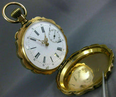 ANTIQUE VICTORIAN EXTRA LARGE 14KT YELLOW GOLD 3D FILIGREE POCKET WATCH #26635