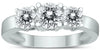 1.5CT DIAMOND 14KT WHITE GOLD 3D CLASSIC ROUND 3 STONE PAST PRESENT FUTURE RING