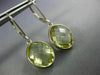 6.0CT AAA LEMON QUARTZ 14KT WHITE GOLD 3D OVAL BEZEL LEVER BACK HANGING EARRINGS