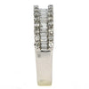 WIDE 1.23CT DIAMOND 18KT WHITE GOLD 3D ROUND & BAGUETTE 3 ROW ANNIVERSARY RING