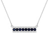 .66CT DIAMOND & AAA SAPPHIRE 14KT WHITE GOLD 3D 3 ROW CHANNEL BAR LOVE NECKLACE