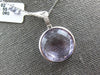 LARGE 14.57CT DIAMOND & AAA AMETHYST 14K WHITE GOLD ROUND BEZEL FLOATING PENDANT
