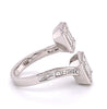 LARGE 2.08CT DIAMOND 18KT WHITE GOLD 3D BAGUETTE DOUBLE SQUARE OCTAGON LOVE RING
