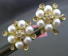 ESTATE LARGE .62CT DIAMOND & PEARL 18KT TWO TONE GOLD 3D FLOWER CLIP ON EARRINGS