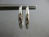 ESTATE .18CT DIAMOND 14K WHITE GOLD 3D CLASSIC ETOILE OVAL HOOP HANGING EARRINGS