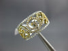 ESTATE WIDE .67CT DIAMOND 18KT TWO TONE GOLD 3D OPEN FILIGREE ANNIVERSARY RING