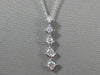 ESTATE LARGE .56CT DIAMOND 14K WHITE GOLD 5 STONE JOURNEY FLOATING PENDANT 17639