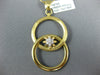 ESTATE LARGE .19CT DIAMOND 18K YELLOW GOLD FLOWER CIRCULAR LOVE KNOT FUN PENDANT