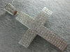 EXTRA LARGE 2.16CT DIAMOND 18KT WHITE GOLD CLASSIC MULTI ROW PAVE CROSS PENDANT