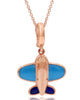 ESTATE BLUE ENAMEL 18KT ROSE GOLD 3D AIRPLANE FUN FLOATING PENDANT