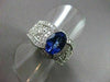 ESTATE WIDE 2.95CT DIAMOND & AAA TANZANITE 14KT WHITE GOLD FILIGREE RING #1505