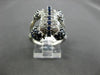 ESTATE LARGE 2.30CT DIAMOND & AAA SAPPHIRE 14KT WHITE GOLD 3D PAVE FUN RING
