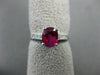 1.28CT DIAMOND & AAA RUBY 14KT WHITE GOLD 3D CLASSIC OVAL ENGAGEMENT RING #1998