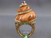 ESTATE MASSIVE 3.49CT DIAMOND AAA AMETHYST & TSAVORITE 18K ROSE GOLD 3D FUN RING