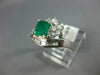 ESTATE 1.53CT DIAMOND & AAA EMERALD 14KT WHITE GOLD BAGUETTE ENGAGEMENT RING 121