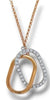 ESTATE .31CT DIAMOND 18KT WHITE & ROSE GOLD DOUBLE OPEN OVAL LOVE KNOT PENDANT