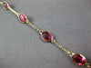 ESTATE 5.13CT AAA LIGHT PINK RUBY 14KT YELLOW GOLD OVAL BY THE YARD FUN BRACELET