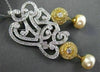 ANTIQUE LARGE 2.90CT DIAMOND 18KT W&Y GOLD GOLDEN SOUTH SEA PEARL PIN & PENDANT