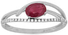 ESTATE .63CT DIAMOND & AAA RUBY 14K WHITE GOLD OVAL & ROUND CRISS CROSS FUN RING