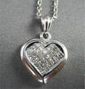 ESTATE .73CT DIAMOND 14KT WHITE GOLD 3D INVISIBLE HEART LOVE PENDANT #10862