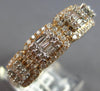 LARGE 1.15CT DIAMOND 14KT ROSE GOLD 3D ROUND & BAGUETTE UNISEX ANNIVERSARY RING